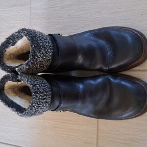 Womens Rieker Ankle Boots Black Size 38 Fold Over Boots